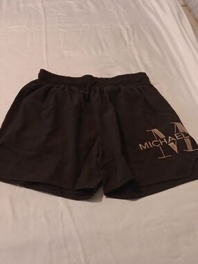 Michaels Black Men's Athletic Drawstring Shorts with Logo